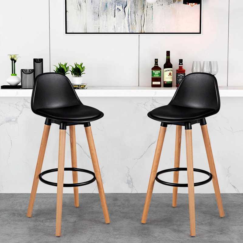 Tabouret J Jovonni, Noir, Tabouret de bar (hauteur du siège: 28,5 po)