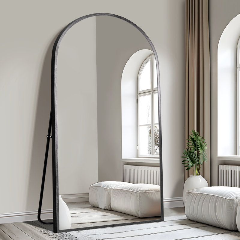 Metal Arch Mirror, 75" x 36", Black