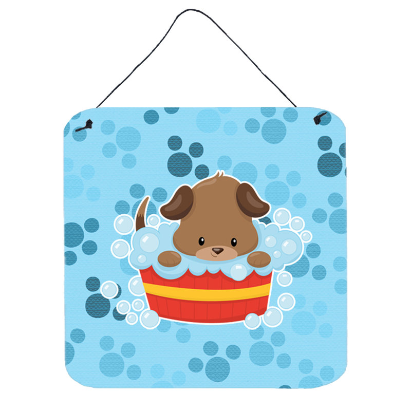 Décoration murale chiot en métal à prise de bain Tilly-Mae