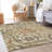 Washable Floral Indoor / Outdoor Rug-2076568937
