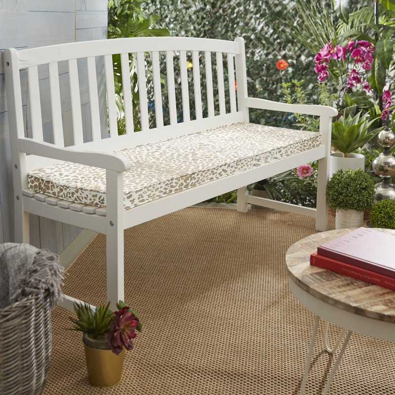 MM Sunbrella Outdoor Bench Seat Cushion, Tan, 2" H x 45" W x 17" D