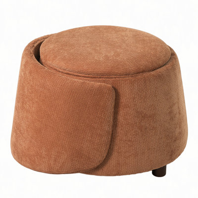 Pet Friendly Chair with Hidden Pet Nook, Convertible Stool, Storage Seat, 220lbs Capacity, Acacia Wood Legs