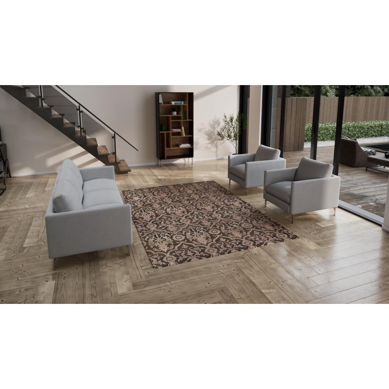 Brown Alchemy Transitional Wool Silk Blend Rug - 7'10" x 10'