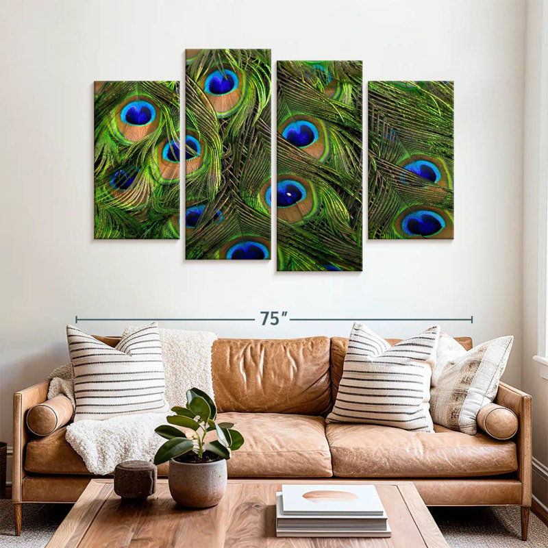 Brampt Silky Peacock Feathers, 42"H x 68"W