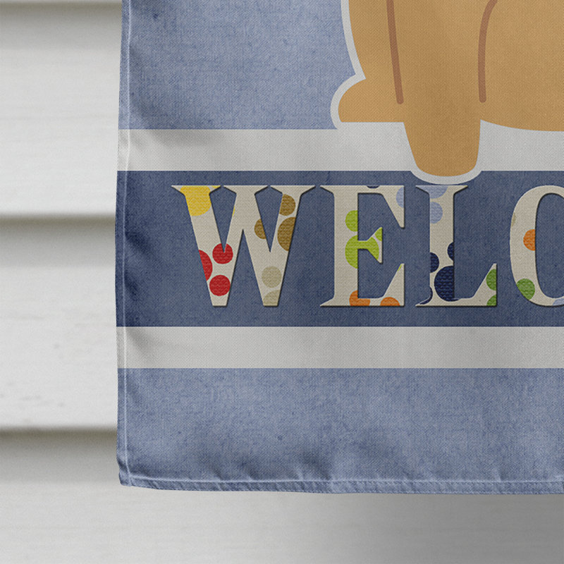 Double Sided 40'' H x 28'' W Polyester House Flag, Sitting Light Brown Pug