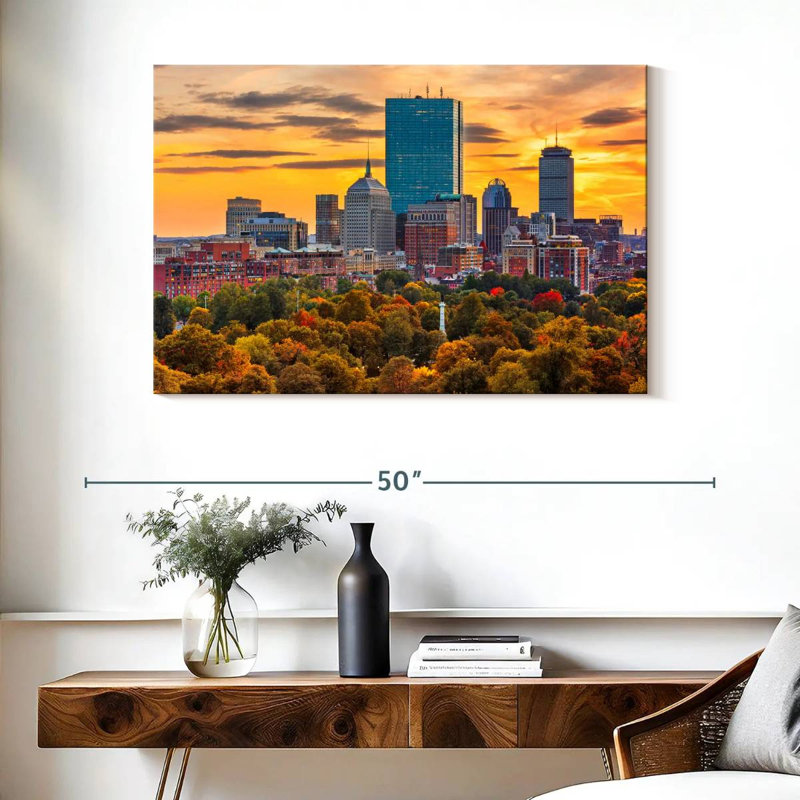 Ravi Boston Autumn Sunset, H 26 po x l 39 po