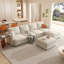 Grand canapé modulaire moderne en U avec rangement, tissu chenille, canapé-lit de 123 pouces, canapé modulaire à 6 places pour le salon-1243857498
