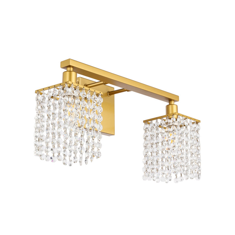 Éclairage pour meuble-lavabo à intensité variable de 3 lumières Presler, Laiton, H 8,4 po x l 18 po x P 18 po, Deux lumières