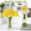 Tulipes artificielles Real Touch dans un vase en verre avec de l'eau artificielle, centre de table jaune-150138933