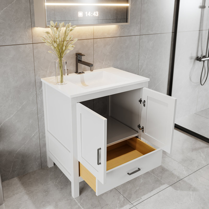 Meuble-lavabo blanc 36 po avec tiroir inférieur