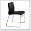 Ensemble de 2 chaises d'appoint rembourrées en similicuir noir et chrome, parfaites pour les intérieurs modernes et les sièges confortables