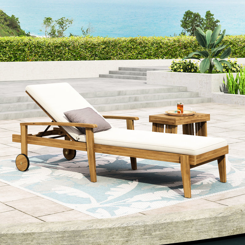 Chaise Lounge With Finish, Created Wood And Fabric, Adjustable Seating Choice Here, 77.05 In. D X 28.55 W 20.09 H Modern Classic Design - 43.59 Lb Weight, Height