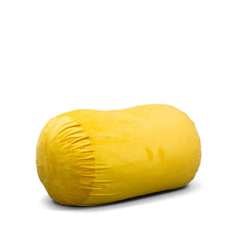Big Joe Extra Large Memory Foam Bean Bag Sofa with Soft Removable Cover, Mustard 100% Polyester