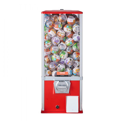 25"H Gumball Machine Vending Coin Bank Vintage Gumballs Dispenser PS Red