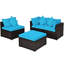 Ensemble de 4 coussins de patio en osier pour terrasse et patio-1813035935