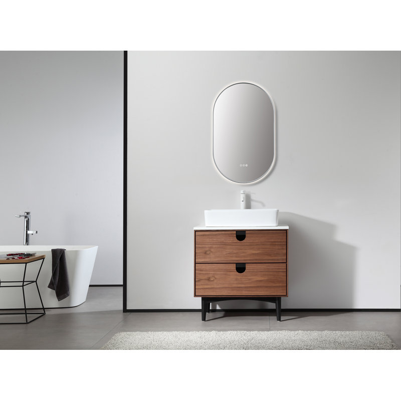 Shell LED Mirror, White, Oval, 35.43" x 21.65"