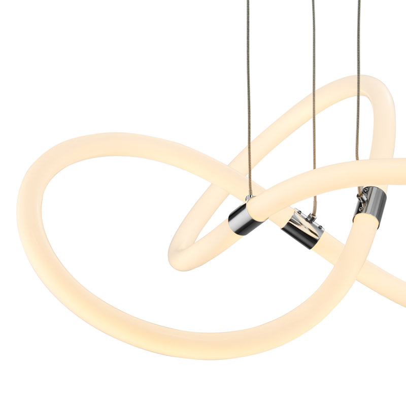 Lustre linéaire moderne à 1 lumière Attitash, Chrome