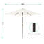 Parasol de table d'extérieur de 7,5 pi avec parasol de marche et manivelle - beige