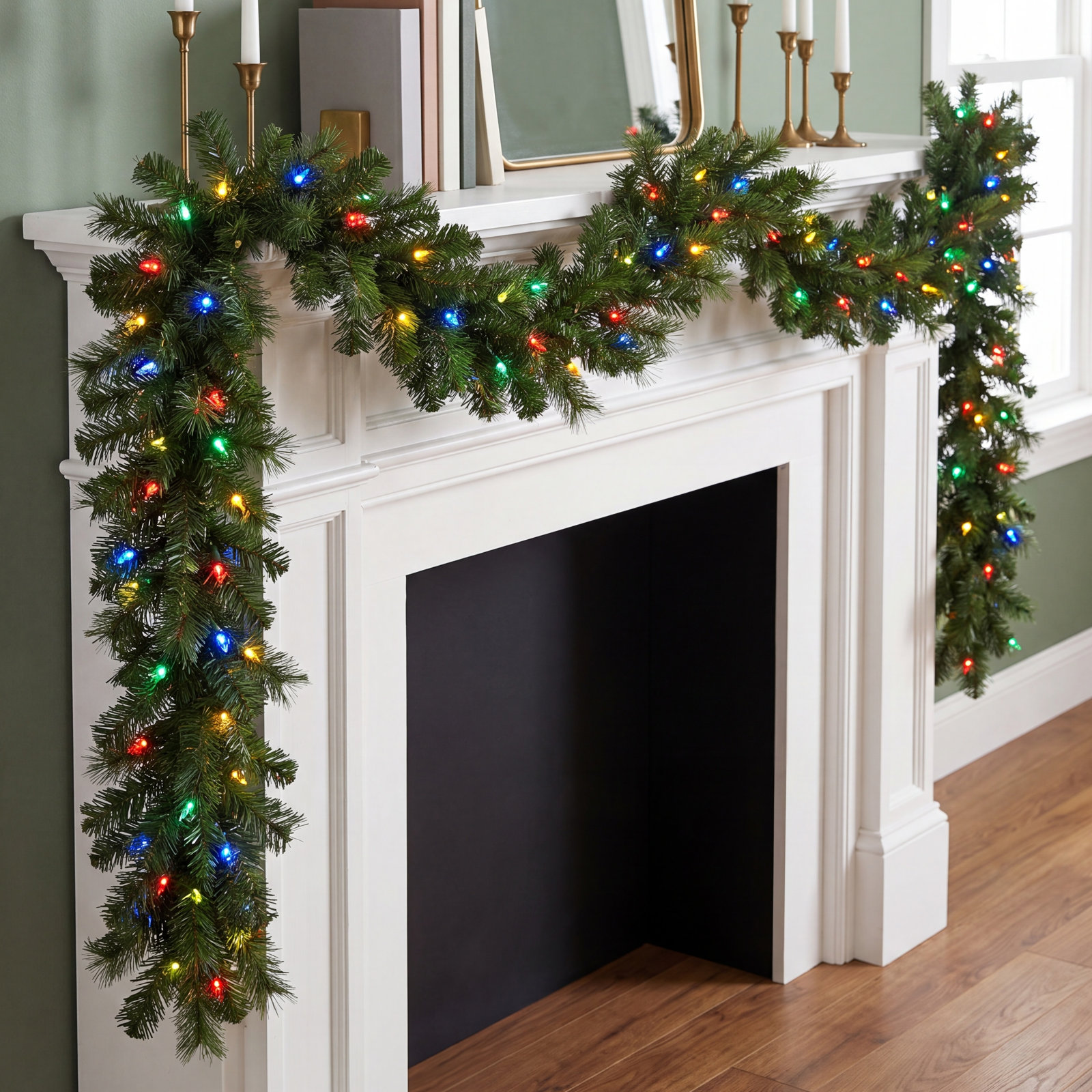 9'x14" LED New Zealand Pine Garland