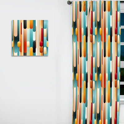 Mid-Century Modern Geometrics I - Rideau en velours Mid-Century - obscurcissant - 1 panneau