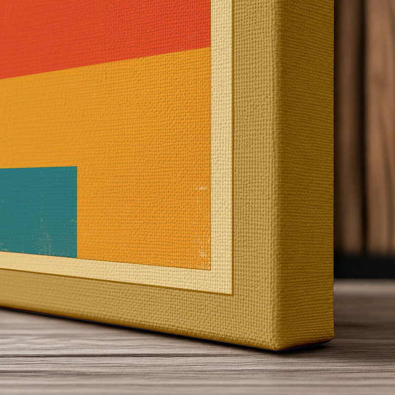 Flowing Forms Mid-Century - Wrapped Canvas, Ochre Border, 30x20 - 76.2 x 50.8 cm