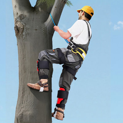 Tree Climbing Spikes Set, Height-Adjustable Tree Climbing Gear with Straps & Spike Protectors, 350 lbs Load Capacity, Durable Aluminum Climb Spurs Arborist Equipment for Fruit Picking Hunting