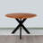 Round Solid Wood Top Metal Base Dining Table