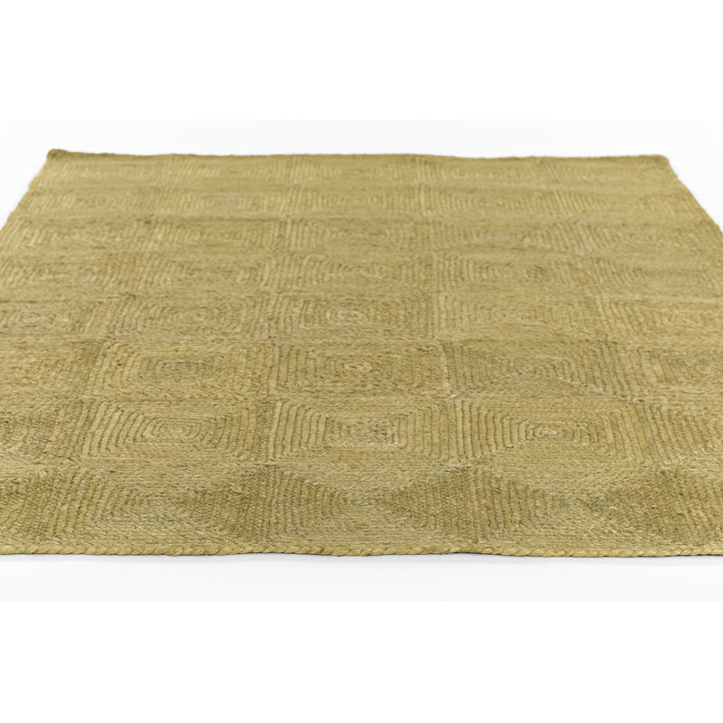 Momeni Maritime Hand Woven Jute Geometric Green Area Rug 2' X 3', Rectangle 2' x 3'