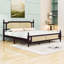 Lit plateforme en bois avec tête de lit en rotin et support central-1077589012-1077589010