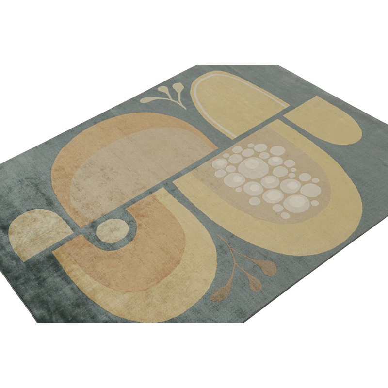 Hand Knotted Wool Geometric Area Rug, Rectangle 12' x 18'