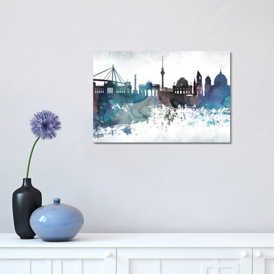 Berlin Bluish Skyline by WallDecorAddict - Wrapped Canvas Gallery-Wrapped Canvas Giclée