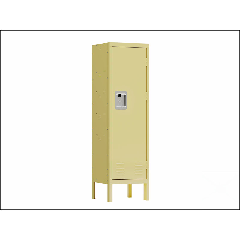 Casier en métal à une porte de style rétro avec ventilation, parfait pour un décor industriel et un rangement efficace.