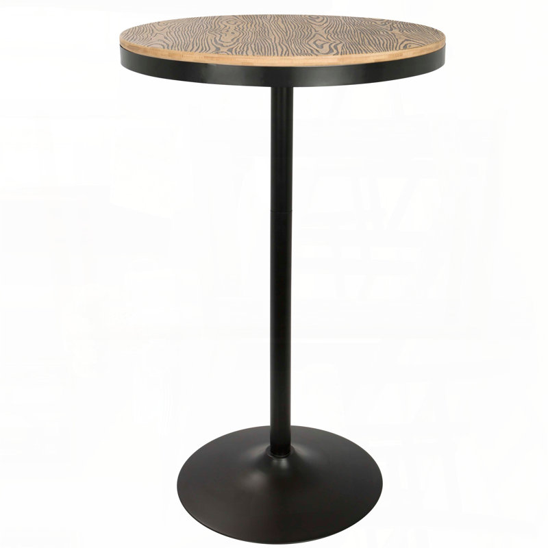 Table de bar / dinette réglable - noir industriel, Brun clair/noir, H 43 po x L 27 po x l 27 po