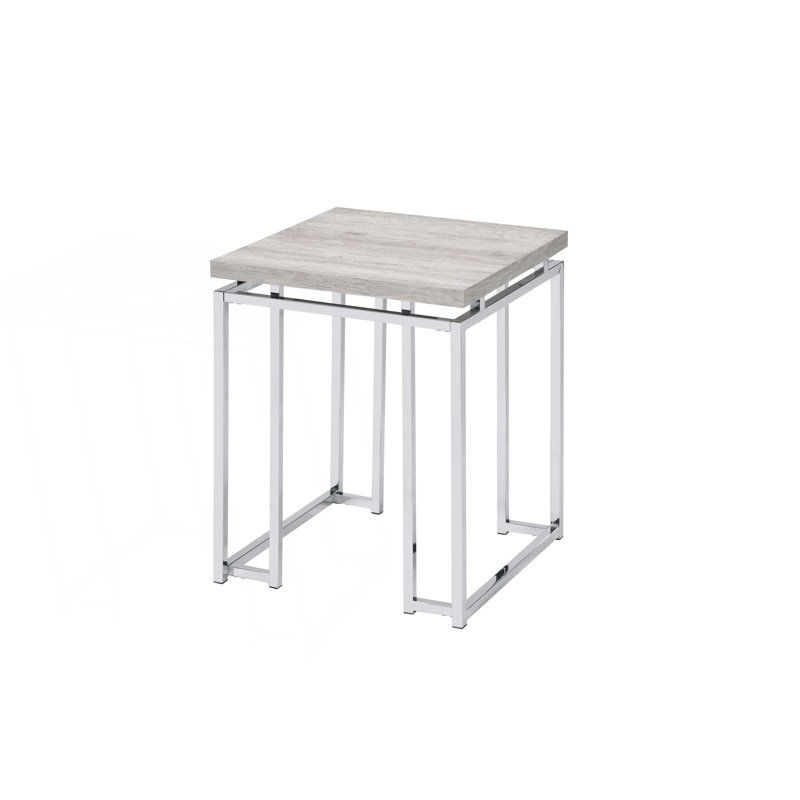 Table de bout moderne avec base en métal, table d'appoint