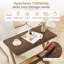 Table d'appoint spacieuse en forme de Z en bambou avec plateau peu encombrant