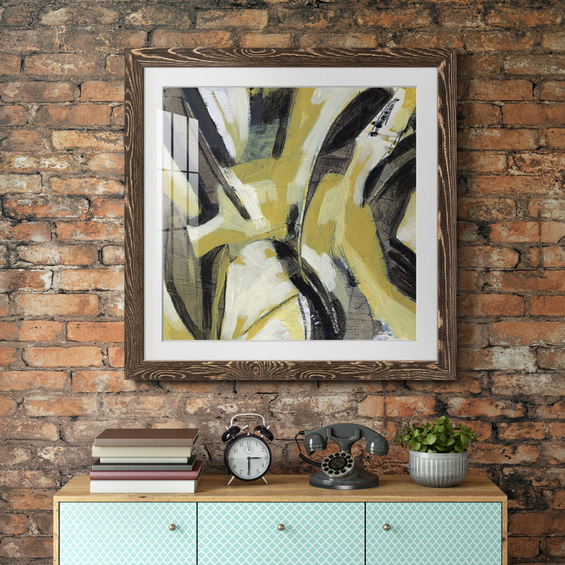Impression encadrée Citron Rhythm IV-Premium - prête à être accrochée, H 17 po x l 17 po x P 1,5 po, Papier, cadre noyer