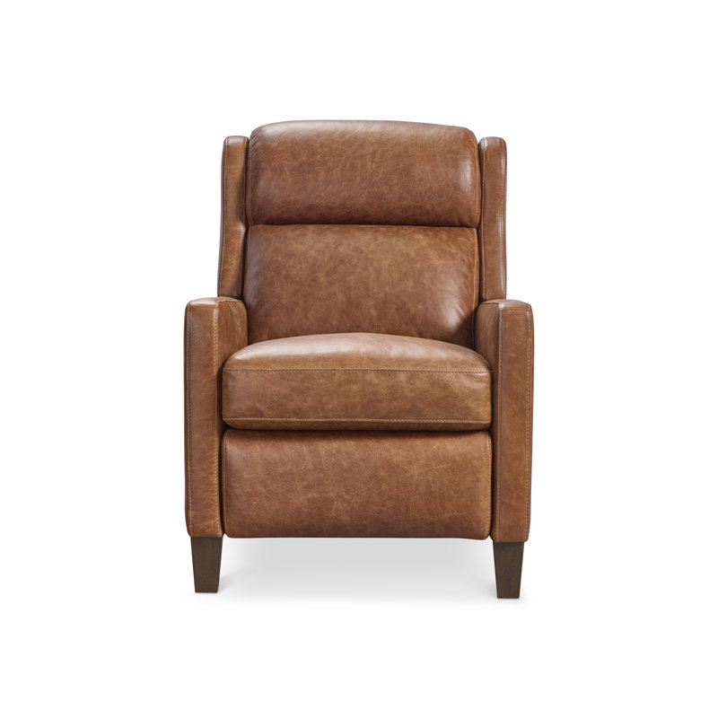 Bernhardt Hampton Leather Recliner, Cream, Umber Leather