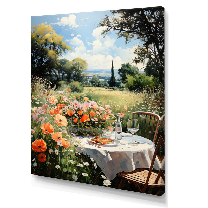 «Food Picnics Pointillism Dot I», reproduction sur toile, H 32 po x l 24 po x P 1 po, Toile tendue