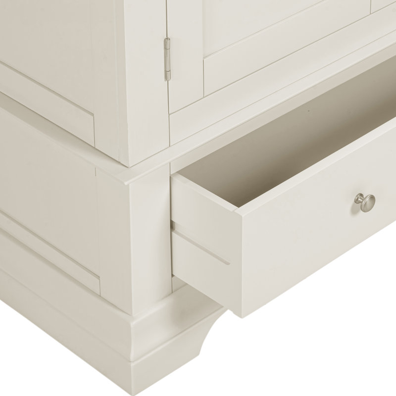 Adaleya 2 Door 1 Drawer Wardrobe, Ivory