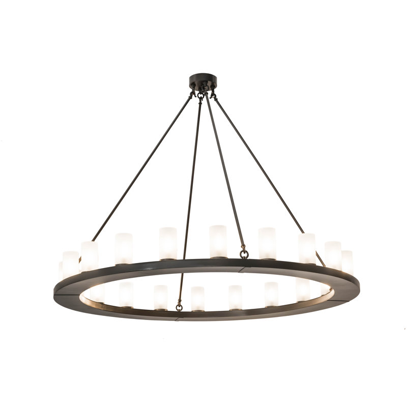 Lustre 60 l 20 po Loxley, Bronze éternel, Givré
