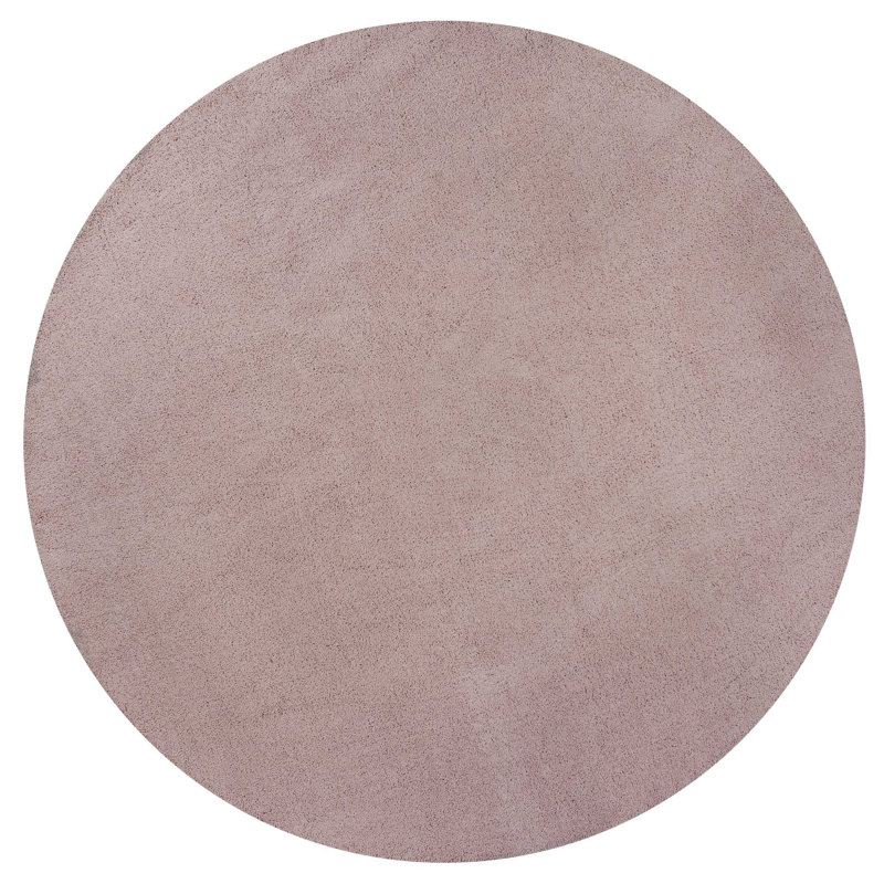 Tapis rose fait à la main Caucher, Rond 6 pi