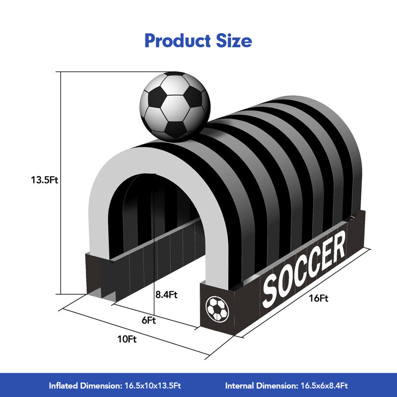 Wellcomer Inflatable Sports Tunnel - Soccer
