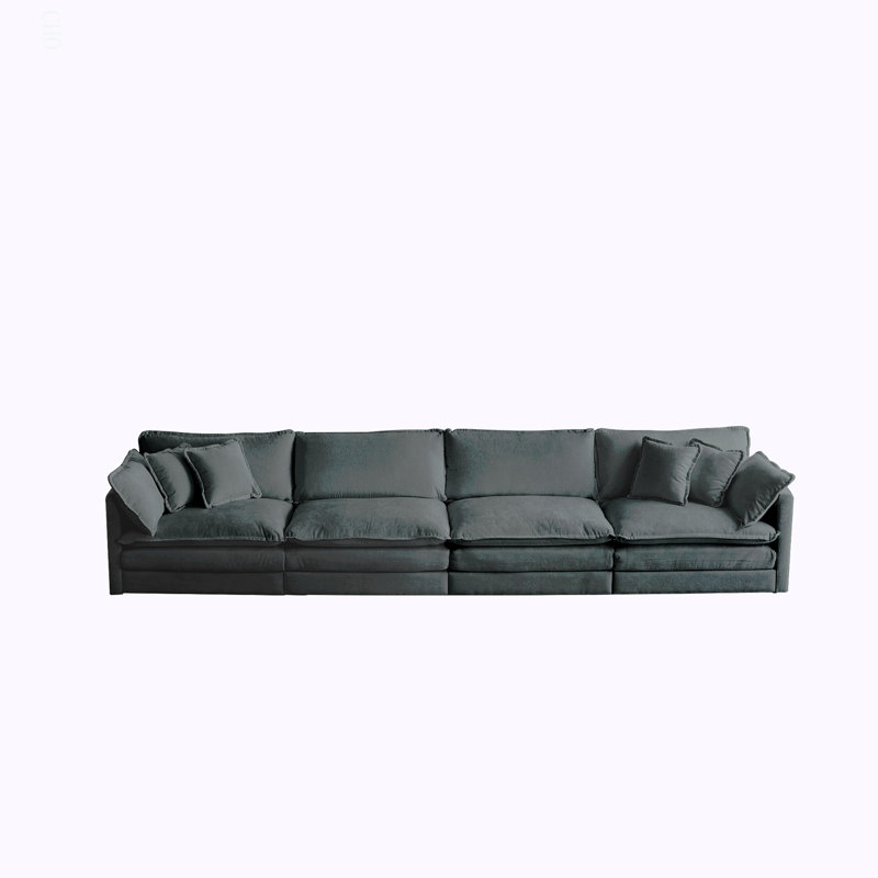 Free Combination Modular Sofa Free,4 Seater Sofa Comfy Chenille Fabric,Sectional Sofa Couch,Gray Chenille, Black Chenille