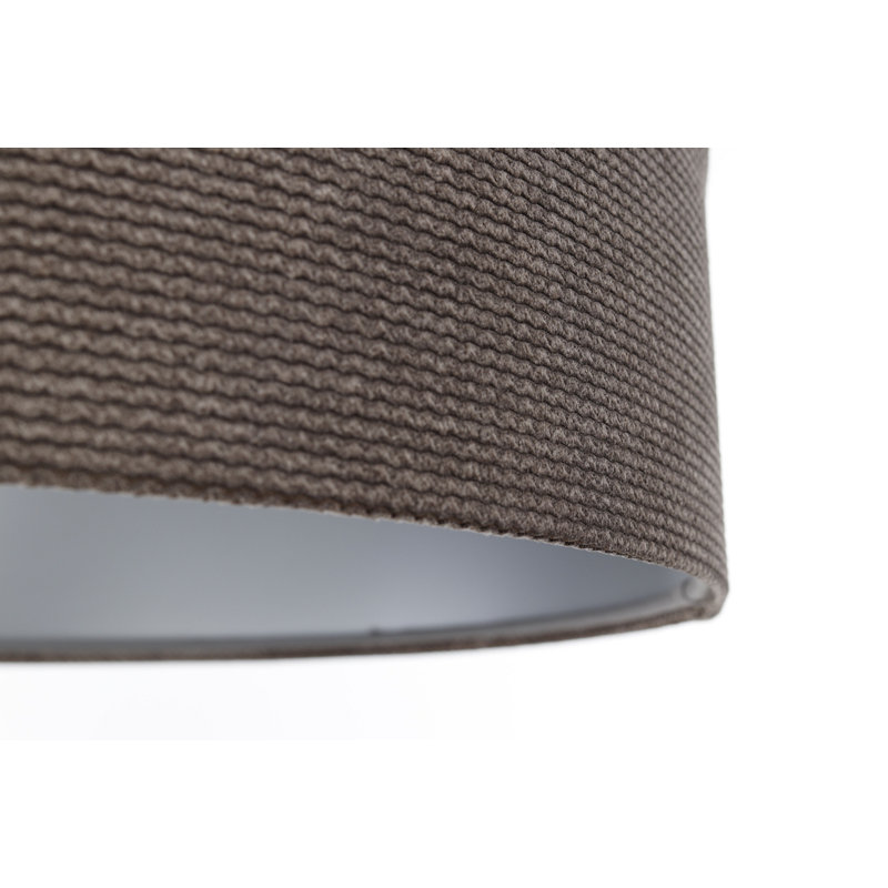 Roncy 1 - Light Drum Pendant, 112cm H x 60cm W x 60cm D, Silver/Beige