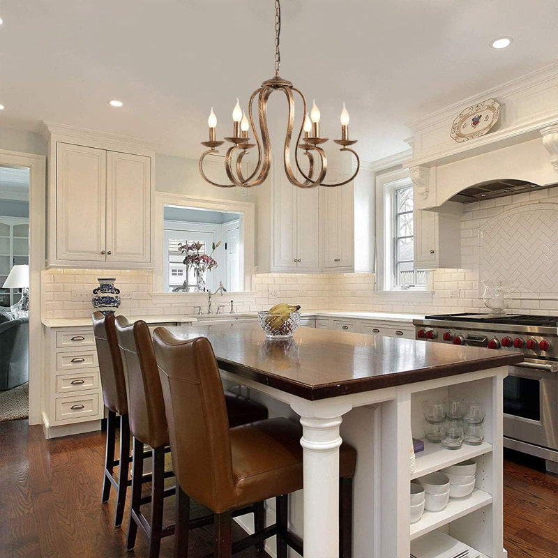 Kulpsville 6 - Light Candle Style Chandelier, Bronze
