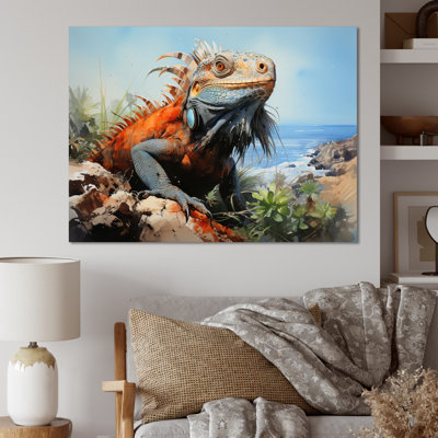 Lézard sur un rocher I sur toile