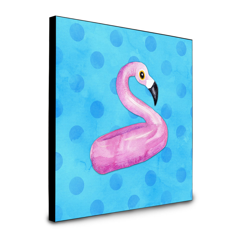 Panneau mural artistique flamant rose floaty Dordogne, bleu