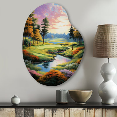 Baskett - Asymmetrical Golf Metal Wall Art, Irregular Shape Metal Wall Sculpture Print