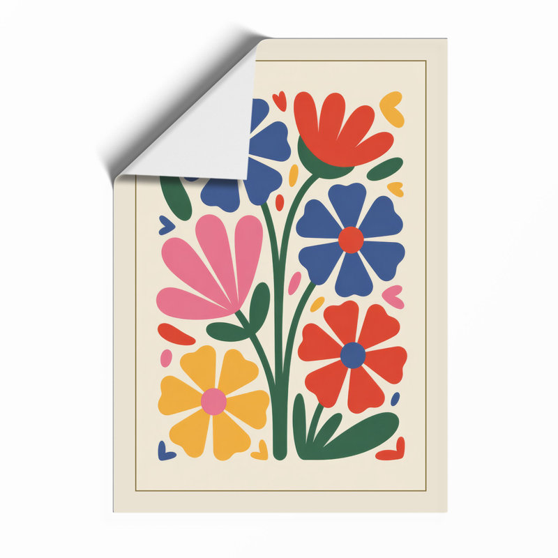 Blooming Geometry Botanical - Framed Print, A2 - 59.4 x 42.0 cm, Unframed