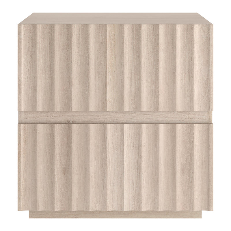 Jaylen 24" Wide Rectangular Fluted Nightstand in Alder White, Alder White